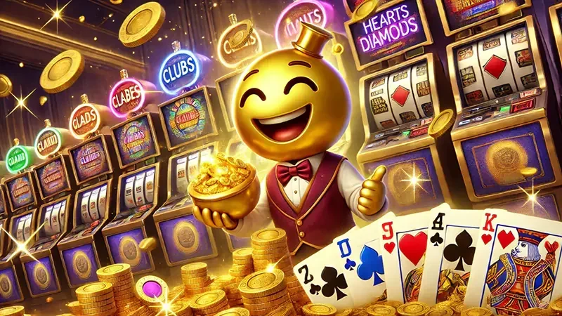 Tampilan permainan slot dengan reel dan simbol warna-warni